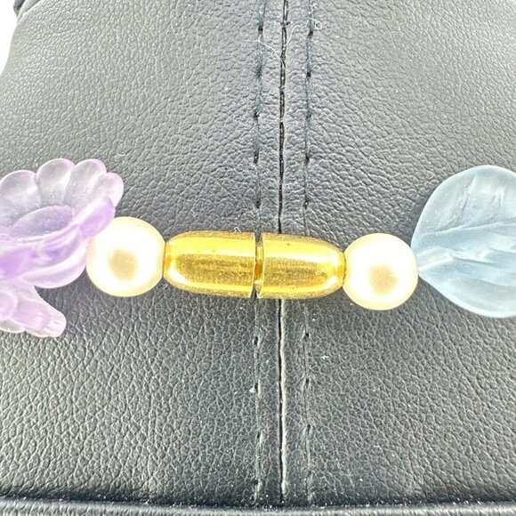 Resin Multi-Color Flower with Pearl Spacer Choker Womens Necklace 17" - Picture 5 of 7